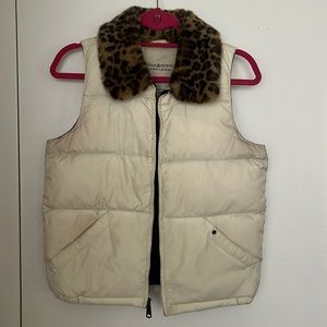 Ralph Lauren puffer vest with cheetah print faux fur lining
